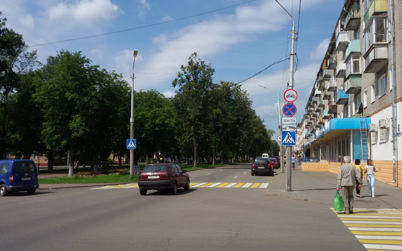 В Полоцке установили знаки запрещающие движение мотоциклистов по главному городскому проспекту